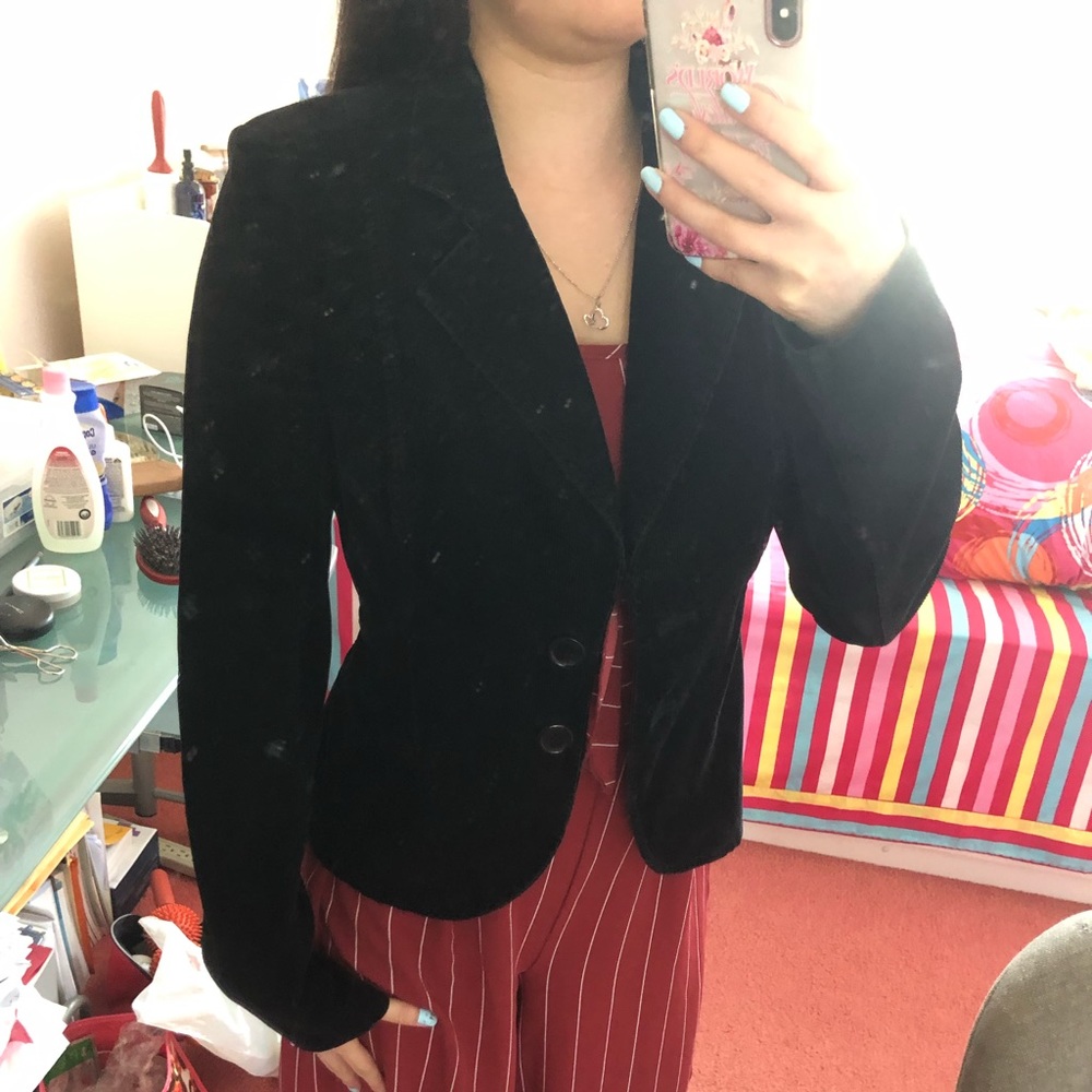 French connection black corduroy blazer